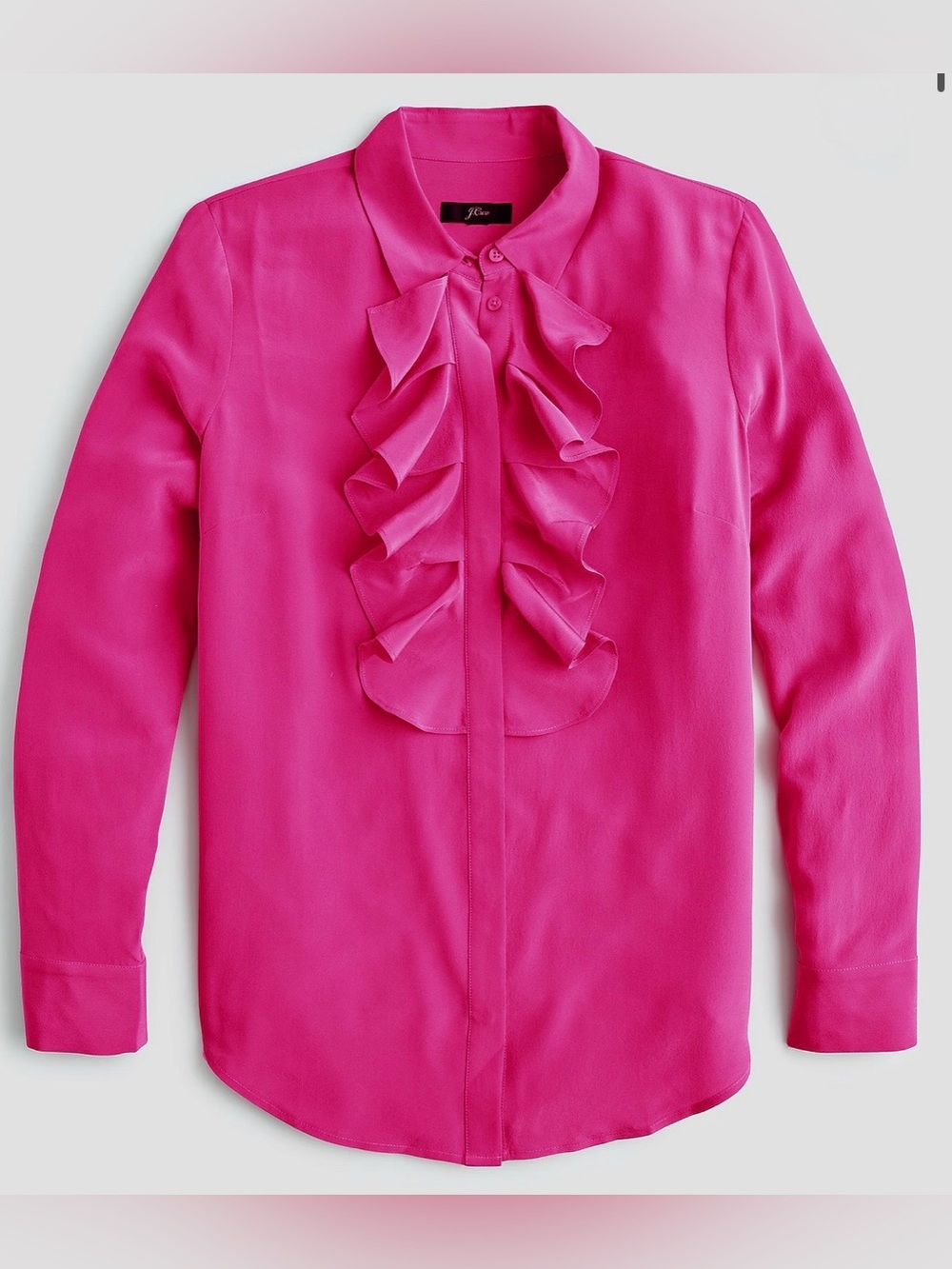LN WOMENS 6 SMALL MEDIUM (bust 42”) J. CREW 100% SILK BLOUSE SHIRT TOP HOT PINK